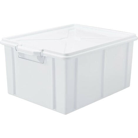 Cassetta in plastica rettangolare per alimenti colore bianco. Mod.Box.