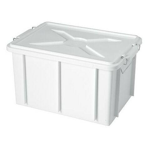 CONTENITORE CON COPERCHIO CM. 35x25x20H BIANCO mod. BOX GIGANPLAST