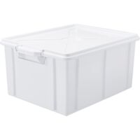 CONTENITORE CON COPERCHIO CM.55x40x29h BIANCO mod. BOX CASSETTA