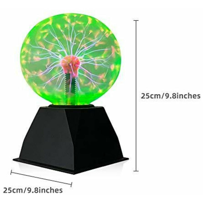 Lebbeen Glass Plasma Ball Sphere Lightning Light Lamp Party Magical Ball  electrostatic Flashing Ball (6.0 Inches)