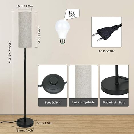 Floor lamp with remote deals control switch