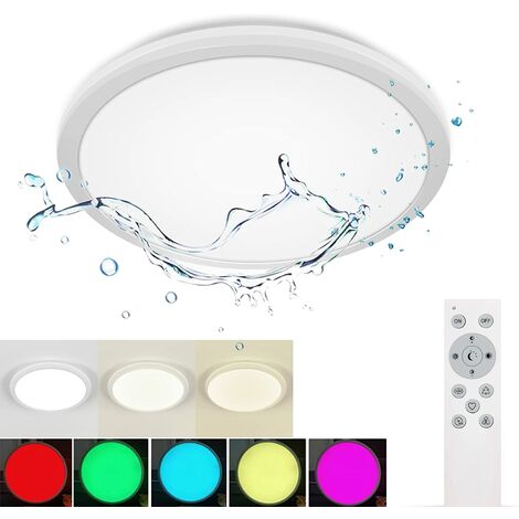 LED Dimmable LED ceiling light, IP54 bathroom ceiling light, 24W 3100LM ...