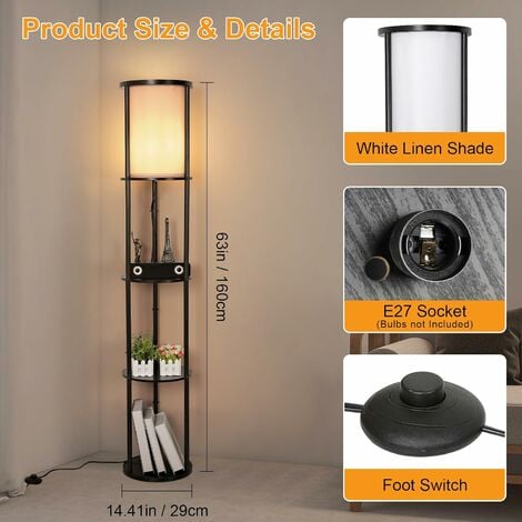 Etagere shelf store floor lamp