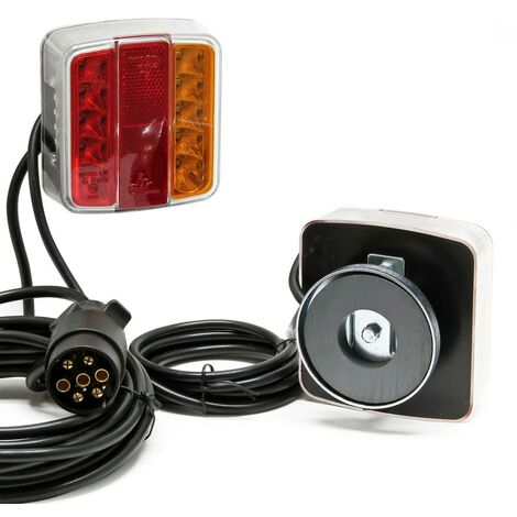Kit eclairage / signalisation magnétique remorque à LED - cable 7m50