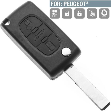 Coque clé boitier de clé télécommande PEUGEOT 208 308 3008 5008 3 boutons