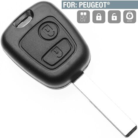 2 BOUTONS Boîtier Coque télécommande clé pour Peugeot 106 107 206