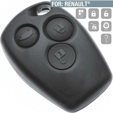 Coque de clé 3 boutons Renault Clio 3, Kangoo, Master, Modus, Trafic