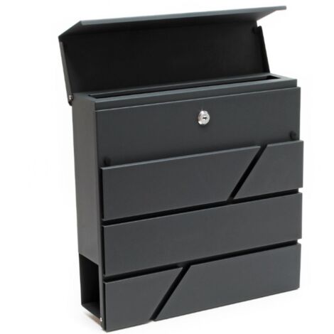 Boîte aux Lettres WOLTU, Postbox Extérieur avec Serrure, 3 Fenêtres Boîte aux Lettres WOLTU, Postbox Extérieur avec Serrure, 3 Fenêtres