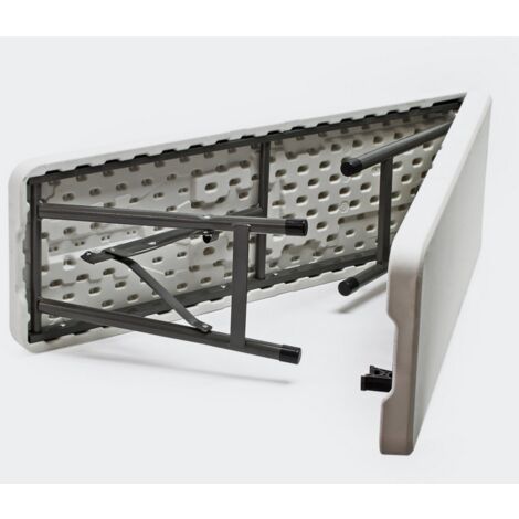Lot De 2 Bancs Pliables Relaxdays 180 Cm Pour Jardin, Terrasse, Camping - Plastique/acier