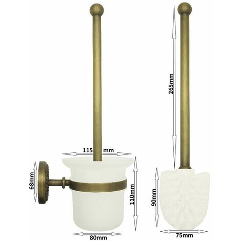Bürstengarnitur in Antik Braun G1267 Retro Toilettenrollenständer mit Bürste 