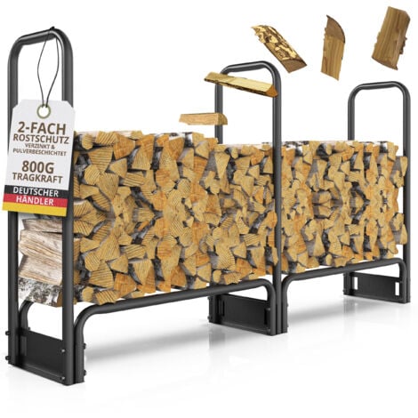 Kaminholzregal außen Metall VERZINKT Stapelhilfe Brennholz 800kg Holz