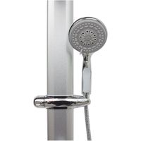 Duschsäule Eckmontage Duschpaneel ohne Armatur Regendusche Massagedüsen Silber Duschsystem Duschset Überkopfbrause
