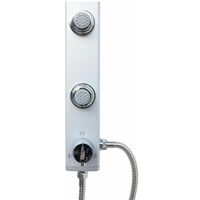 Duschsäule mit Regendusche 5 Funktionen Silber Thermostat Duschset mit Massagedüsen Duschpaneel Eckmontage