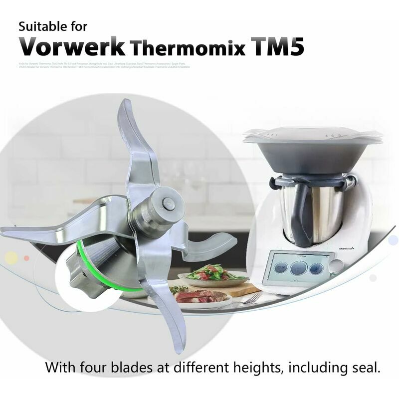 Rühraufsatz, Spatel und Ersatz Messer mit Dichtung passend für Vorwerk  Thermomix TM5