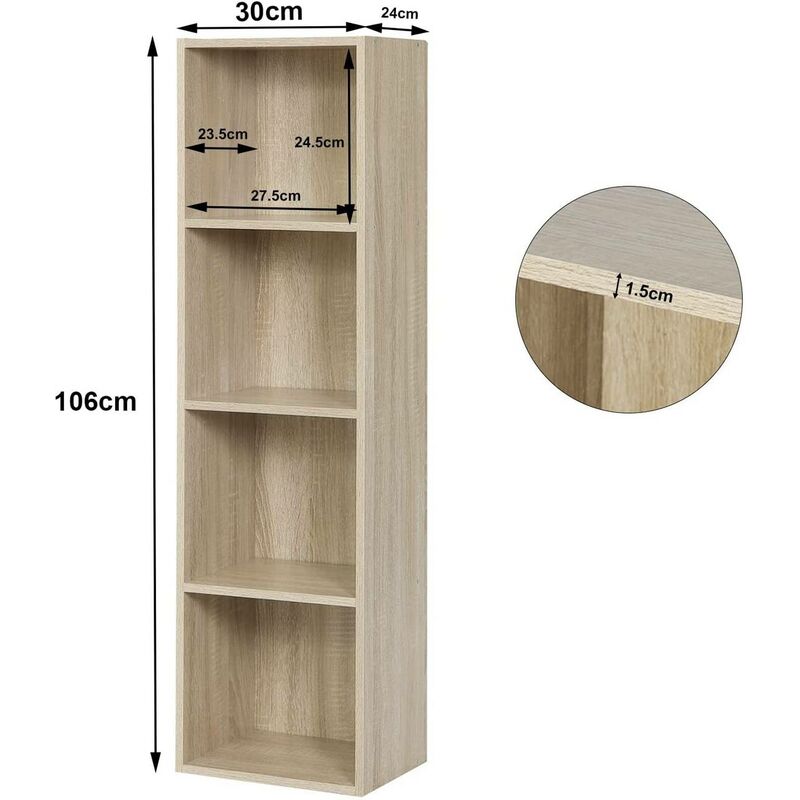 Costway 6 Cube Storage Shelf Organizer Bedroom Bookcase Square Cubby  Cabinet White