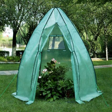 WOLTU Greenhouse Outdoor.Greenhouse 160x140x180cm. PE semi-transparent Greenhouse Winter Protection. Winter Tent for Plants Weatherproof Multi-purpos Green