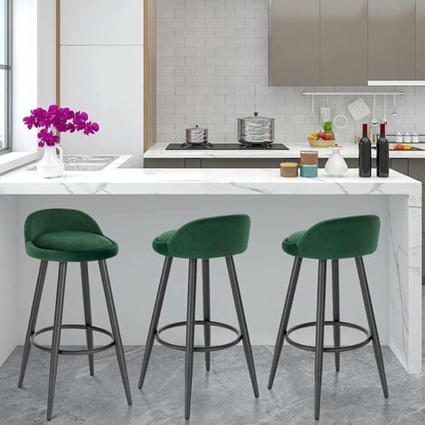 WOLTU 1x Tall Bar stools. Bar chairs with Backrest. Kitchen stools. Breakfast stools Green