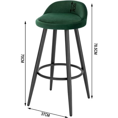 WOLTU 1x Tall Bar stools. Bar chairs with Backrest. Kitchen stools. Breakfast stools Green