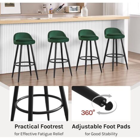 WOLTU 2x Tall Bar stools. Bar chairs with Backrest. Kitchen stools. Breakfast stools