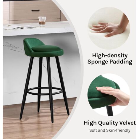 WOLTU 2x Tall Bar stools. Bar chairs with Backrest. Kitchen stools. Breakfast stools