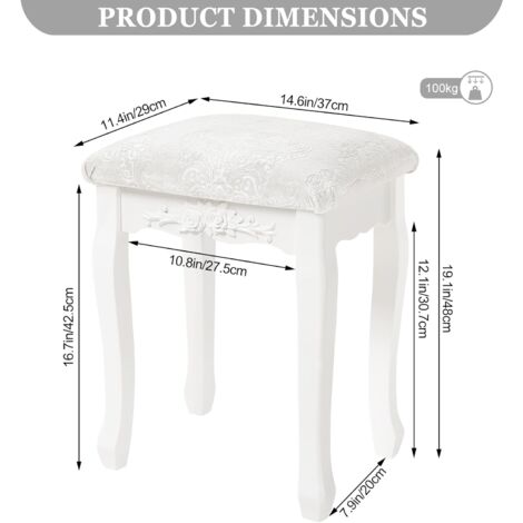 WOLTU Dressing table stool. bedroom stool. dressing stool. Cream White