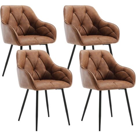 WOLTU Set of 4x Faux Leather Dining Chairs Accent home & restaurants Brown