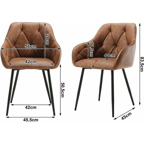WOLTU Set of 2x Faux Leather Dining Chairs Accent home & restaurants Brown