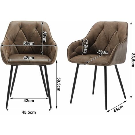 WOLTU Set of 1x Faux Leather Dining Chairs Accent home & restaurants Dark Brown