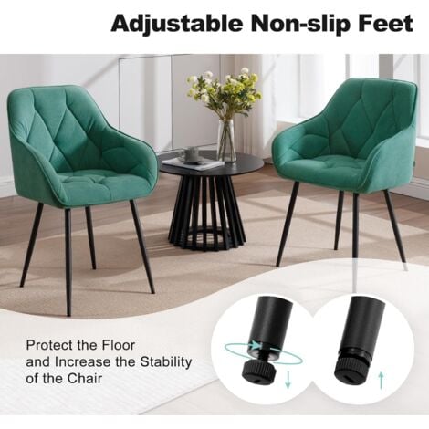 WOLTU 1x Dining Chairs, Velvet Dining Chairs with Backrest Dining Room Chairs, Turquoise