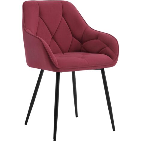 WOLTU 1x Dining Chairs, Velvet Dining Chairs with Backrest Dining Room Chairs, Burgundy