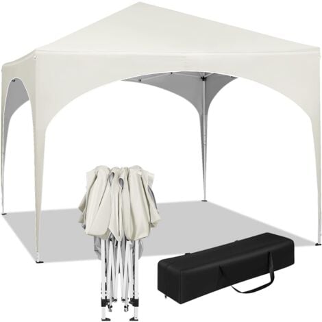 WOLTU Gazebo, 3x3m Pop Up Party Tent with Carry Bag, Waterproof UV-Protection, Beige