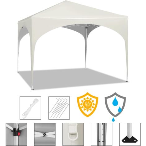 WOLTU Gazebo, 3x3m Pop Up Party Tent with Carry Bag, Waterproof UV-Protection, Beige