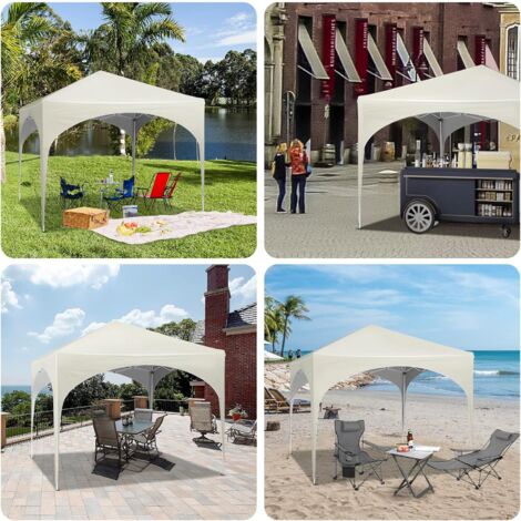 WOLTU Gazebo, 3x3m Pop Up Party Tent with Carry Bag, Waterproof UV-Protection, Beige