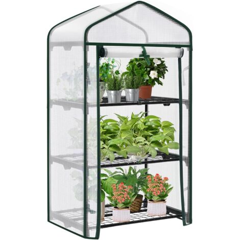 WOLTU Mini Greenhouse 3 Shelves, White