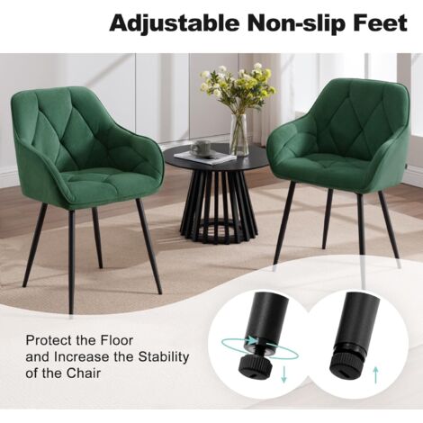 WOLTU 4x Dining Chairs, Velvet Dining Chairs with Backrest Dining Room Chairs, Green