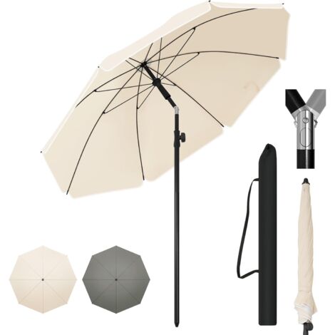 WOLTU 1.55 m Round Garden Umbrella with Tilt Function and Adjustable Height Beige (1/5)