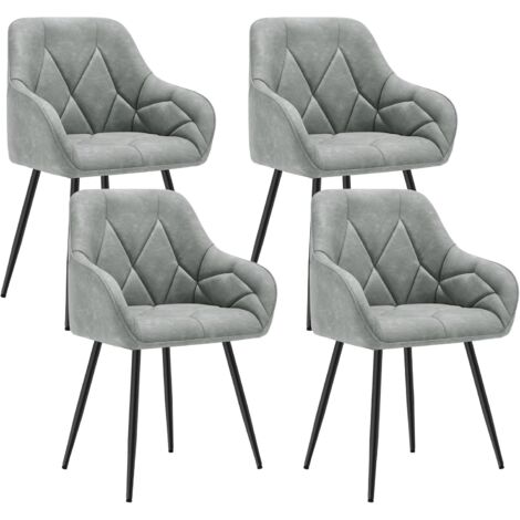 WOLTU Set of 4x Faux Leather Dining Chairs Accent home & restaurants Grey