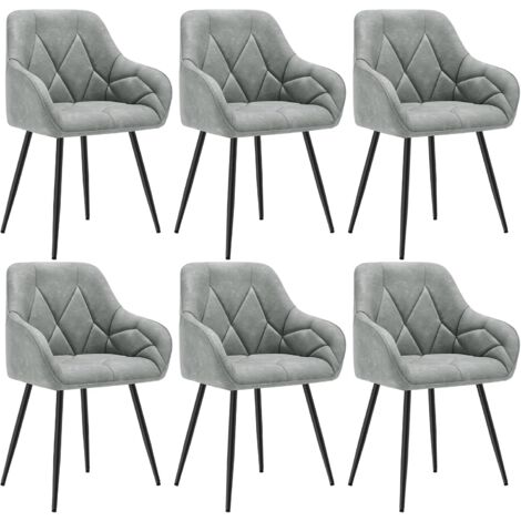 WOLTU Set of 6x Faux Leather Dining Chairs Accent home & restaurants Grey