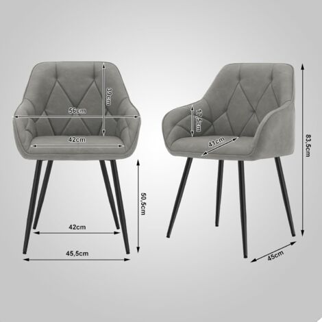 WOLTU Set of 1x Faux Leather Dining Chairs Accent home & restaurants Dark Grey