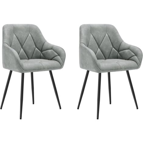WOLTU Set of 2x Faux Leather Dining Chairs Accent home & restaurants Grey