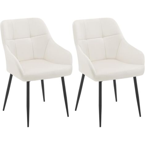 Klihome Set of 2 Velvet Dining Chairs Accent home & restaurants, Cream
