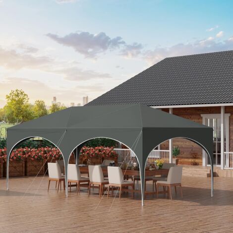 WOLTU 3m x 6m Pop Up Gazebo With Sides Outdoor Garden Height Adjustable Party Tent, Grey (1/5)