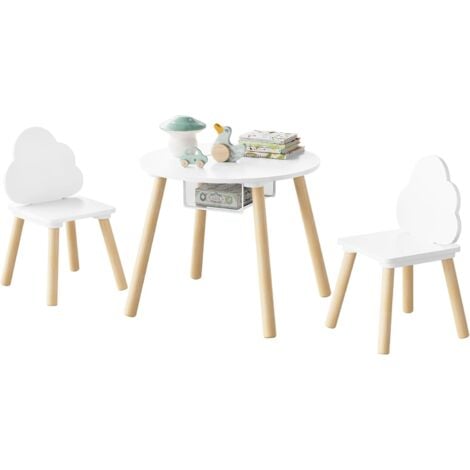 WOLTU 3 Pcs Kids Table & Chairs Set Toddler Furniture Round Table