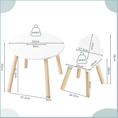 WOLTU 3 Pcs Kids Table & Chairs Set Toddler Furniture Round Table