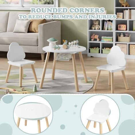 WOLTU 3 Pcs Kids Table & Chairs Set Toddler Furniture Round Table
