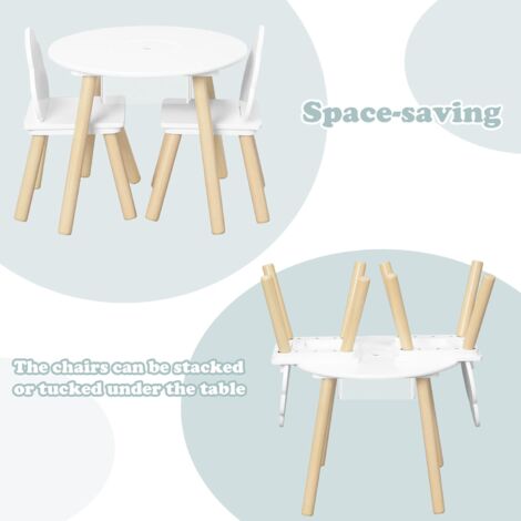 WOLTU 3 Pcs Kids Table & Chairs Set Toddler Furniture Round Table