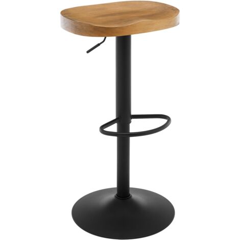 WOLTU Breakfast Bar Stools Set of 1 Bar Chairs for Kitchen Counter Height Adjustable, Solid Wood, Dark Wood Colour