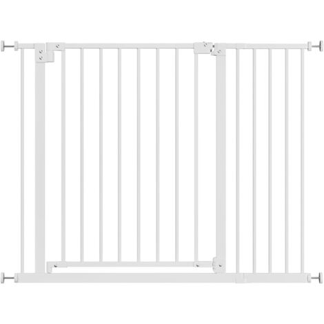 WOLTU Gate for Babies, Extra Wide Safety Baby Gate 76cm Tall, Flexible Safety Gate for Indoor/Outdoor/Stairs/Doorways/Hallways, Dual Locking, White，75-107cm