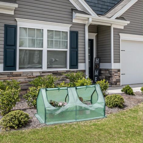 WOLTU Greenhouse Plants Foil Tomato Vegetable House W/ 2 Windows 120x60x60cm Green