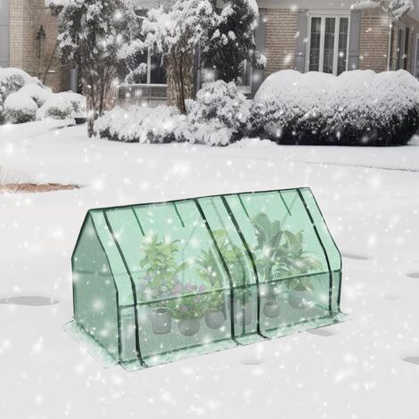 WOLTU Greenhouse Plants Foil Tomato Vegetable House W/ 2 Windows 180x90x90cm Green